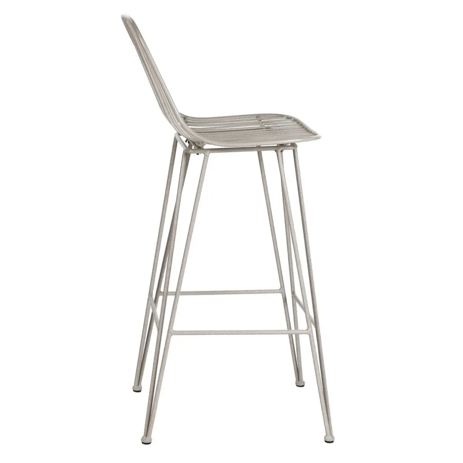 Pomax Chaises De Bar | Tabourets-OMBRA - chaise de bar - métal - L 40 x W 42 x H 90 cm - gris clair