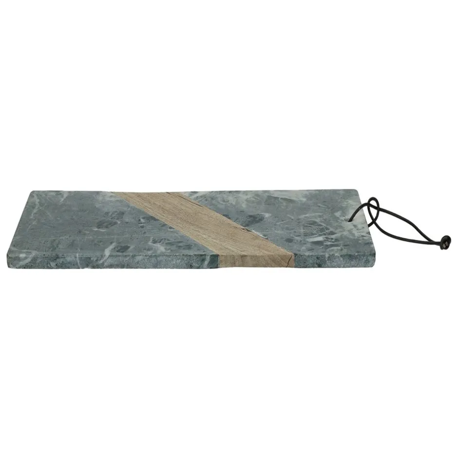 Pomax Planches À Découper-OREGON - planche à découper - marbre / bois d'acacia - L 42 x W 16 x H 1,5 cm - vert