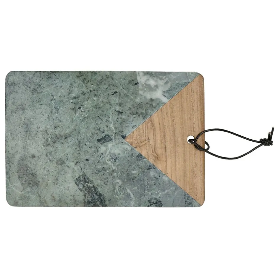 Pomax Planches À Découper-OREGON - planche à découper - marbre / bois d'acacia - L 30 x W 20 x H 1,5 cm - vert