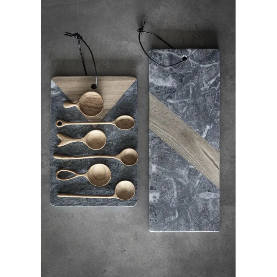 Pomax Planches À Découper-OREGON - planche à découper - marbre / bois d'acacia - L 30 x W 20 x H 1,5 cm - vert