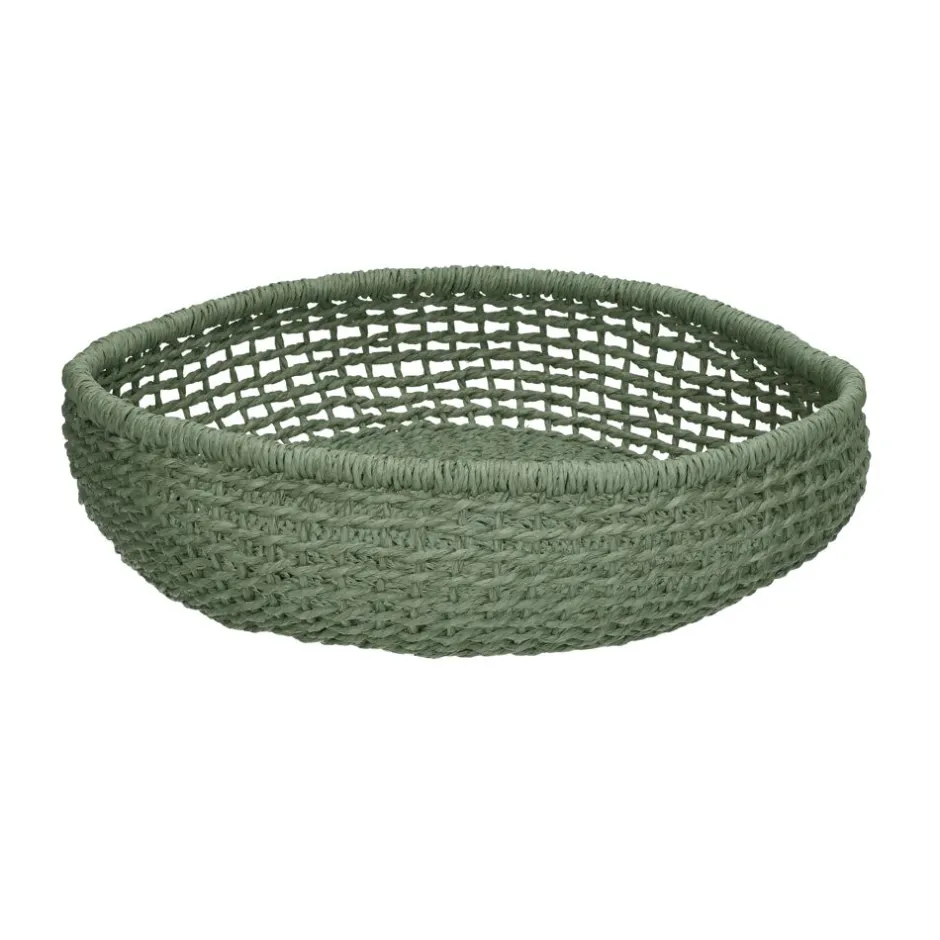 Pomax Paniers À Pain, Couverts Et Serviettes-OSTERIA - bol à fruits - papier - DIA 35 x H 7 cm - vert pâle