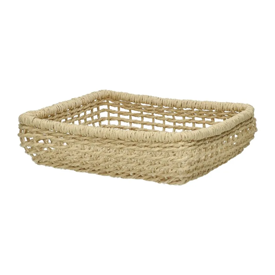 Pomax Paniers À Pain, Couverts Et Serviettes-OSTERIA - panier à serviettes - papier - L 22 x W 22 x H 6 cm - écru