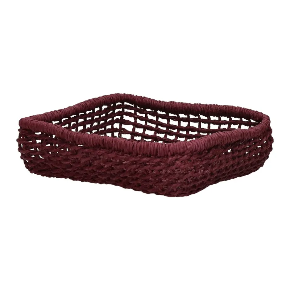 Pomax Paniers À Pain, Couverts Et Serviettes-OSTERIA - panier à serviettes - papier - L 22 x W 22 x H 6 cm - framboise