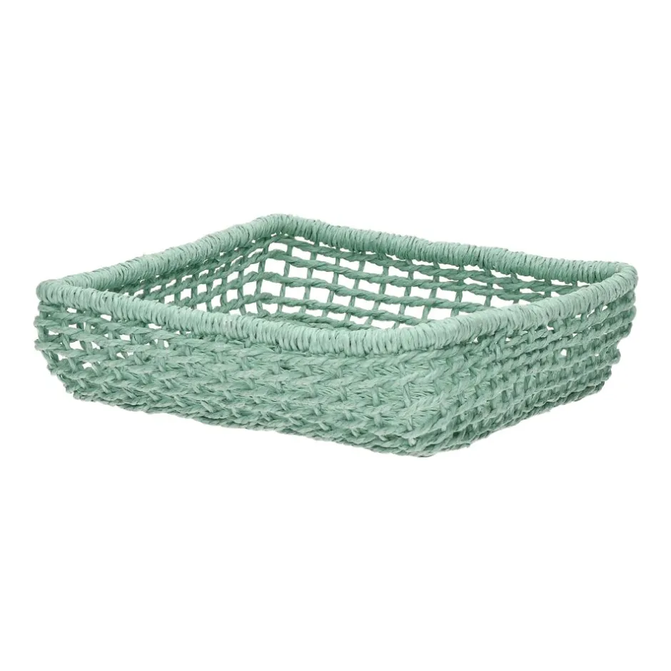 Pomax Paniers À Pain, Couverts Et Serviettes-OSTERIA - panier à serviettes - papier - L 22 x W 22 x H 6 cm - menthe