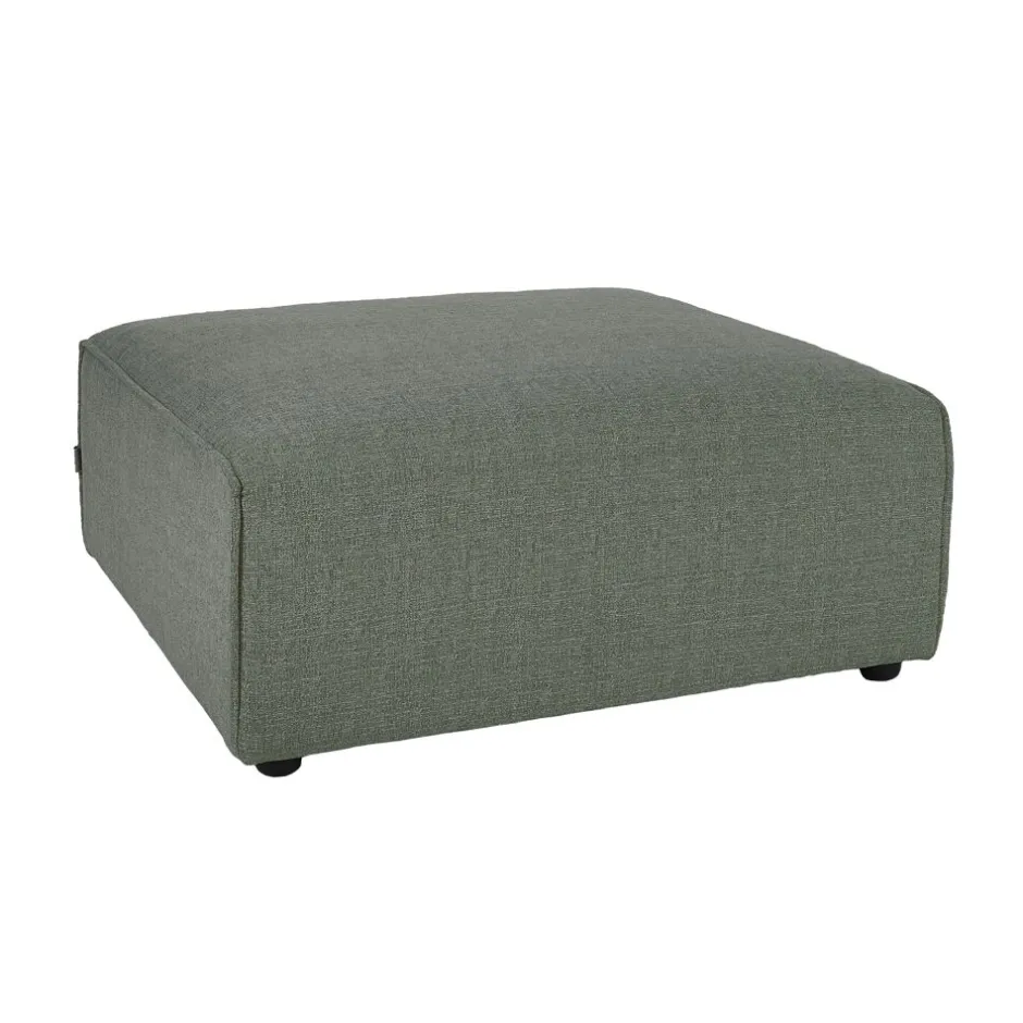 Pomax Poufs-OTIS - pouf - tissu - L 84 x W 84 x H 39 cm - gris vert