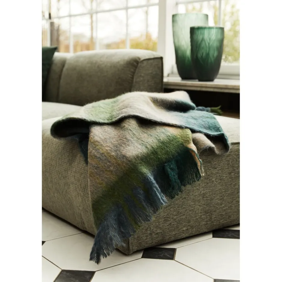 Pomax Poufs-OTIS - pouf - tissu - L 84 x W 84 x H 39 cm - gris vert