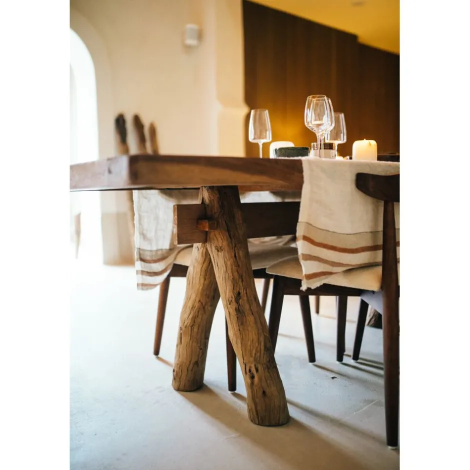 Pomax Tables-OVISTON - table à manger - bois récupéré - L 220 x W 85 x H 76 cm - naturel