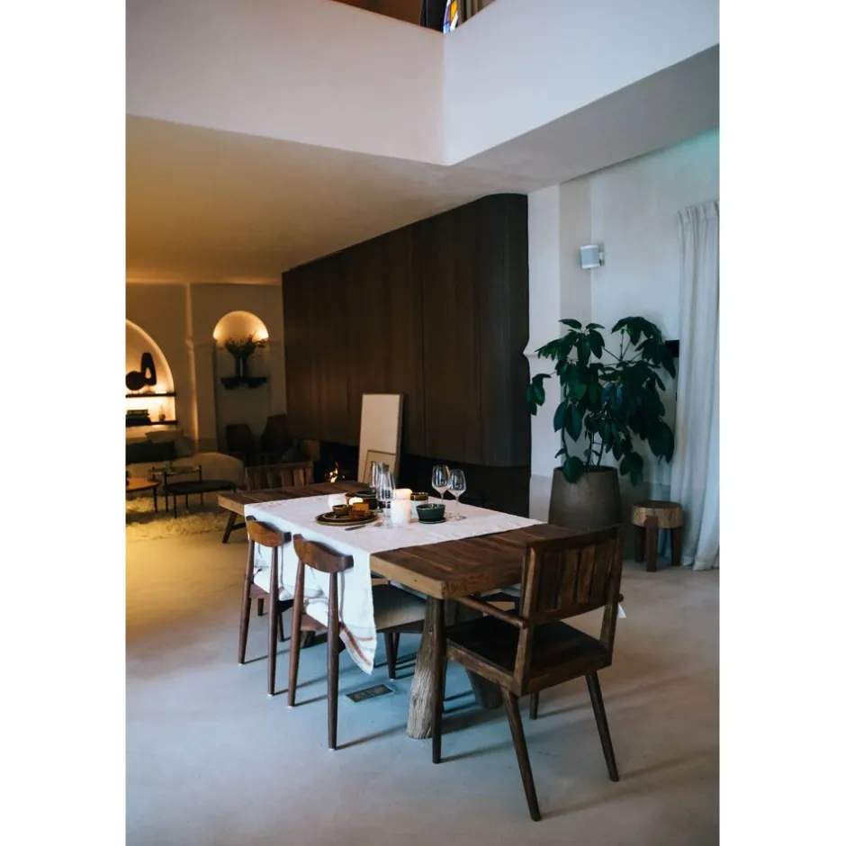 Pomax Tables-OVISTON - table à manger - bois récupéré - L 220 x W 85 x H 76 cm - naturel