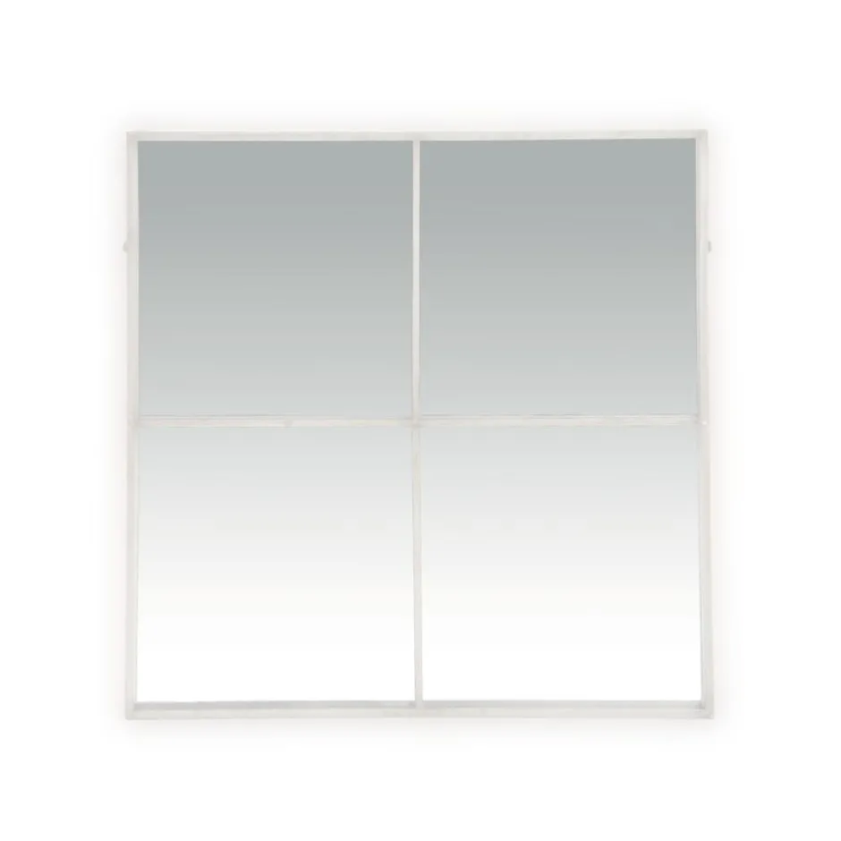 Pomax Miroirs-PALACE - miroir 4 parties - métal - L 80 x W 3,5 x H 80 cm - blanc