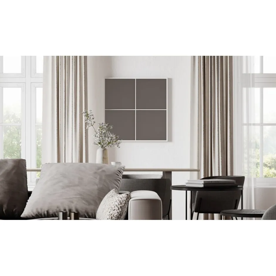 Pomax Miroirs-PALACE - miroir 4 parties - métal - L 80 x W 3,5 x H 80 cm - blanc