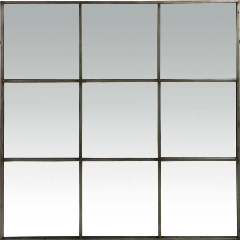 Pomax Miroirs-PALACE - miroir 9 parties - métal - L 118 x W 3,5 x H 118 cm - gris