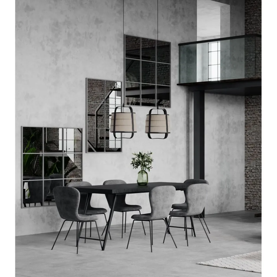 Pomax Miroirs-PALACE - miroir 6 parties - métal - L 80 x W 3,5 x H 118 cm - gris
