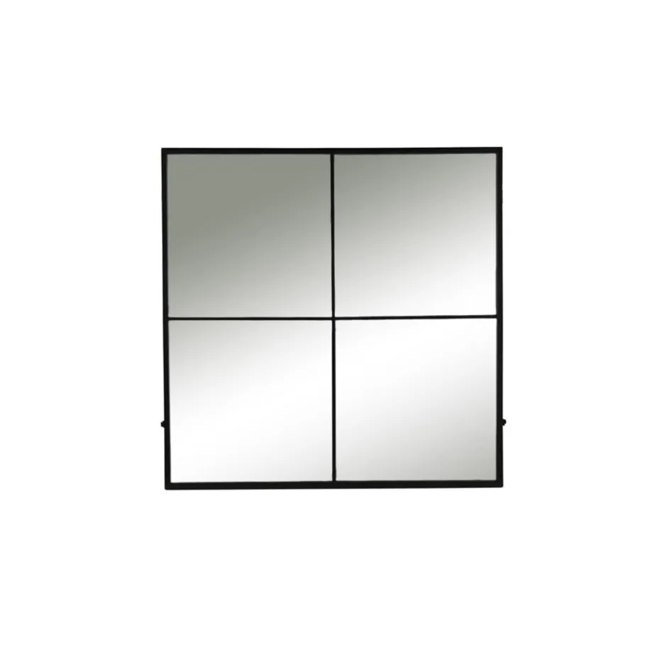 Pomax Miroirs-PALACE - miroir 4 parties - métal - L 80 x W 3,5 x H 80 cm - noir