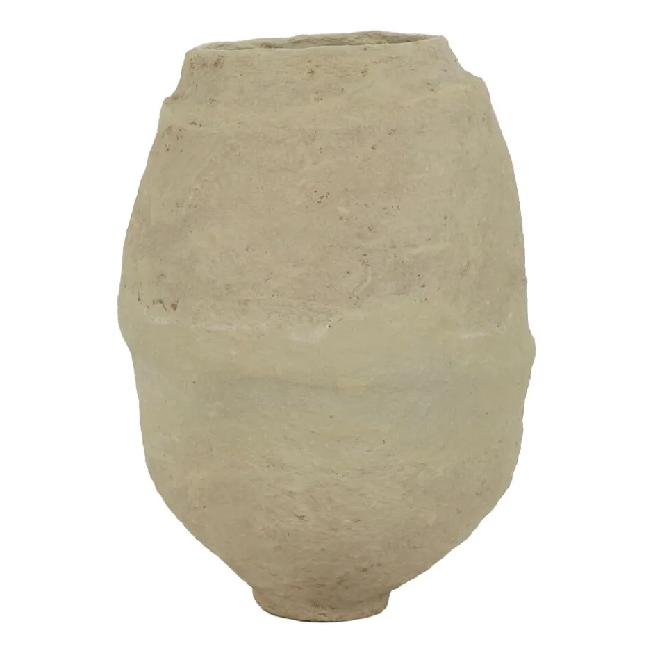 Pomax Objets De Décoration-PAPEL - pot - papier mâché - DIA 50 x H 67 cm - blanc cassé