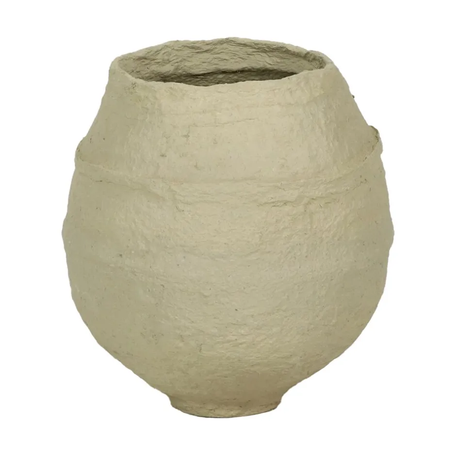 Pomax Objets De Décoration-PAPEL - pot - papier mâché - DIA 45 x H 50 cm - blanc cassé