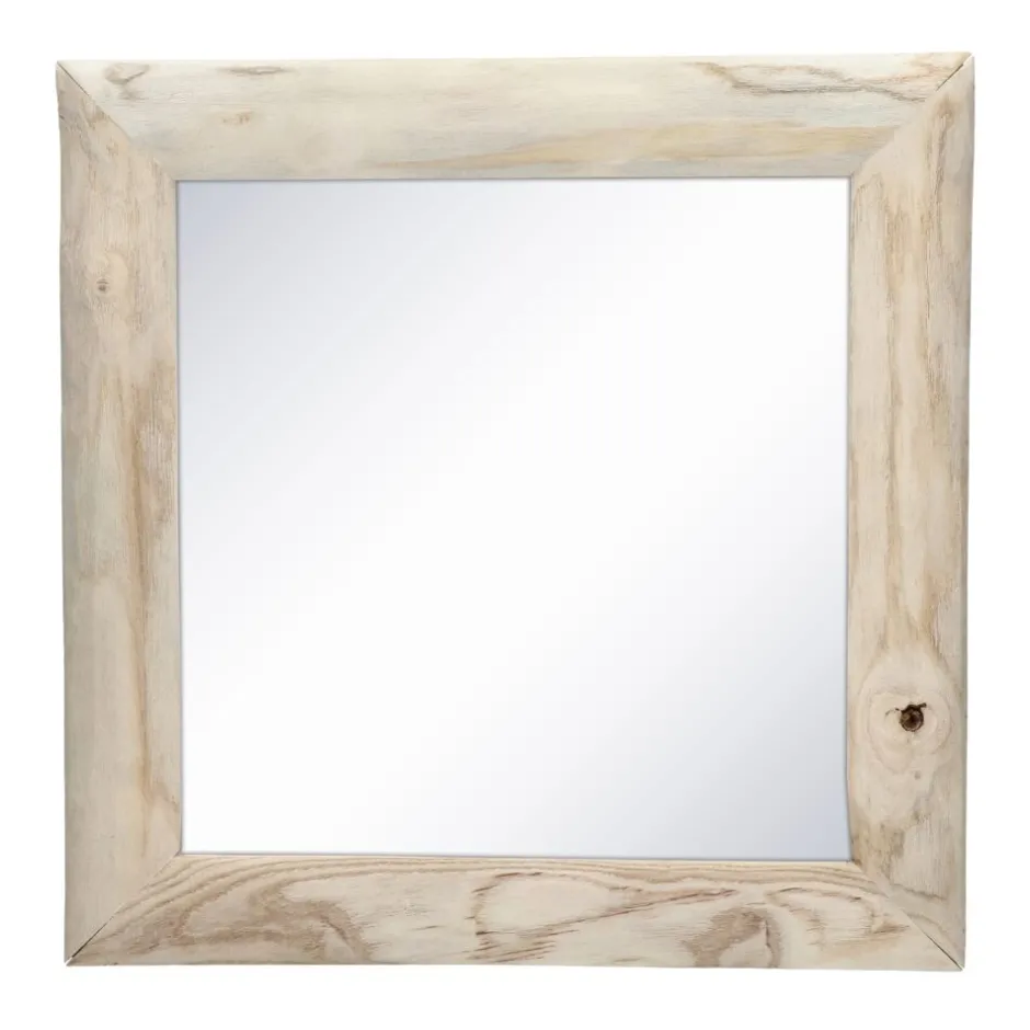 Pomax Miroirs-PAULY - miroir - bois de paulownia / verre miroir - L 60 x W 2,5 x H 60 cm - naturel