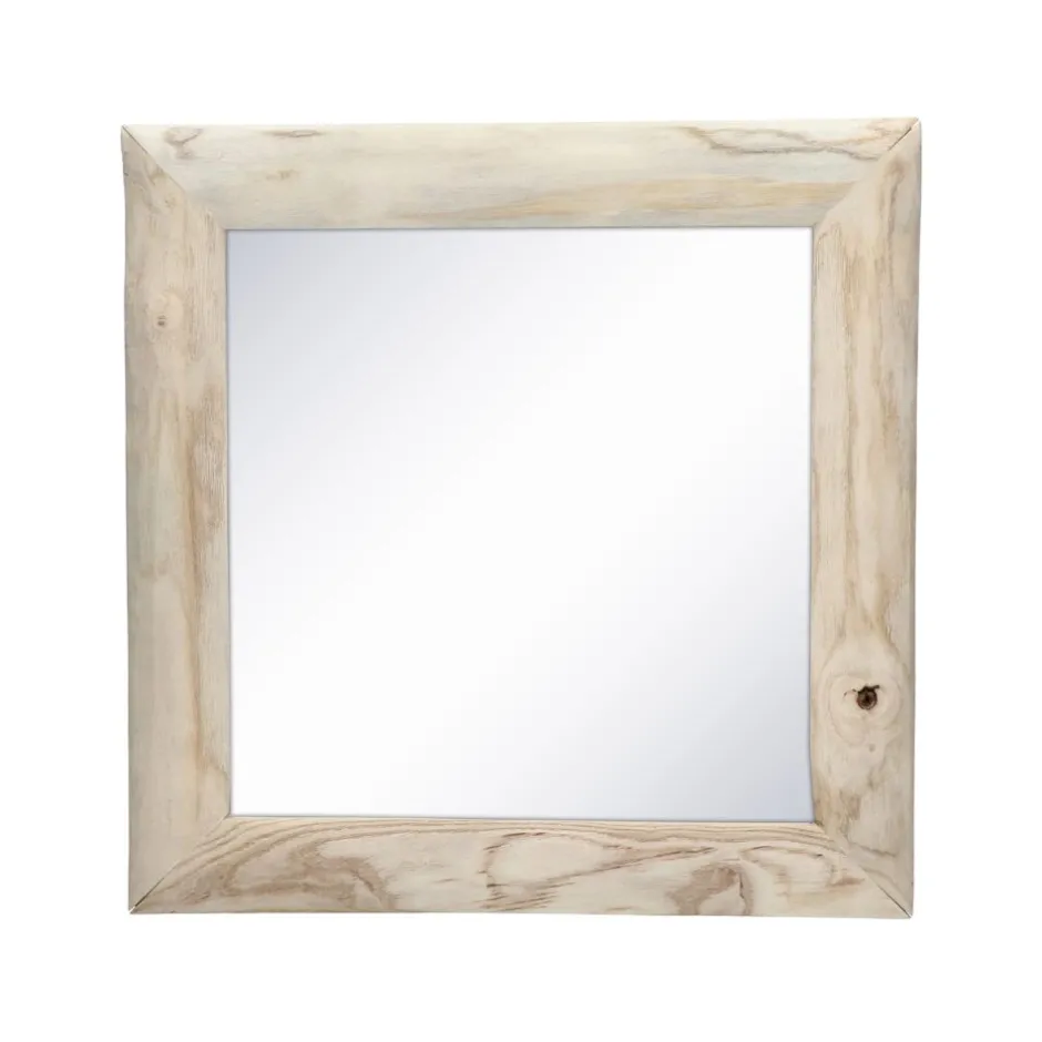 Pomax Miroirs-PAULY - miroir - bois de paulownia / verre miroir - L 40 x W 2,5 x H 40 cm - naturel