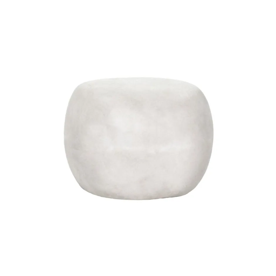 Pomax Poufs-PEBBLE - table d'appoint - fibre d'argile - L 48 x W 46 x H 35,5 cm - blanc