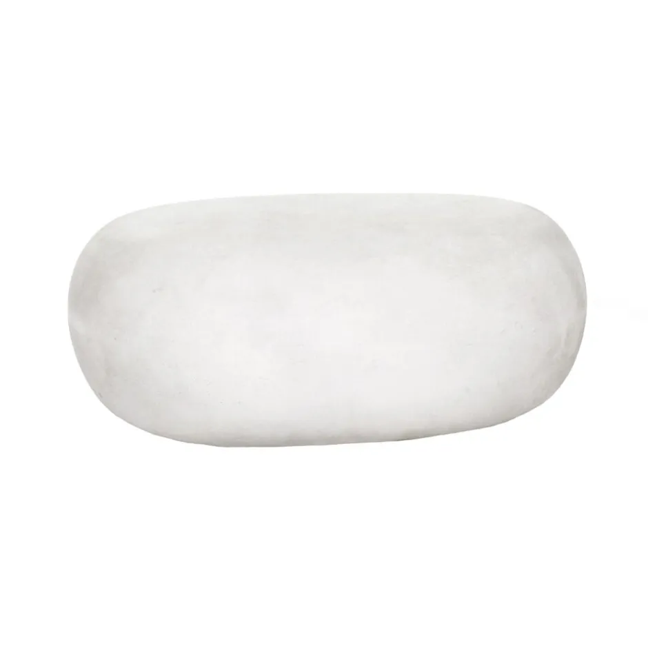 Pomax Poufs-PEBBLE - table d'appoint - fibre d'argile - L 68 x W 53 x H 28 cm - blanc