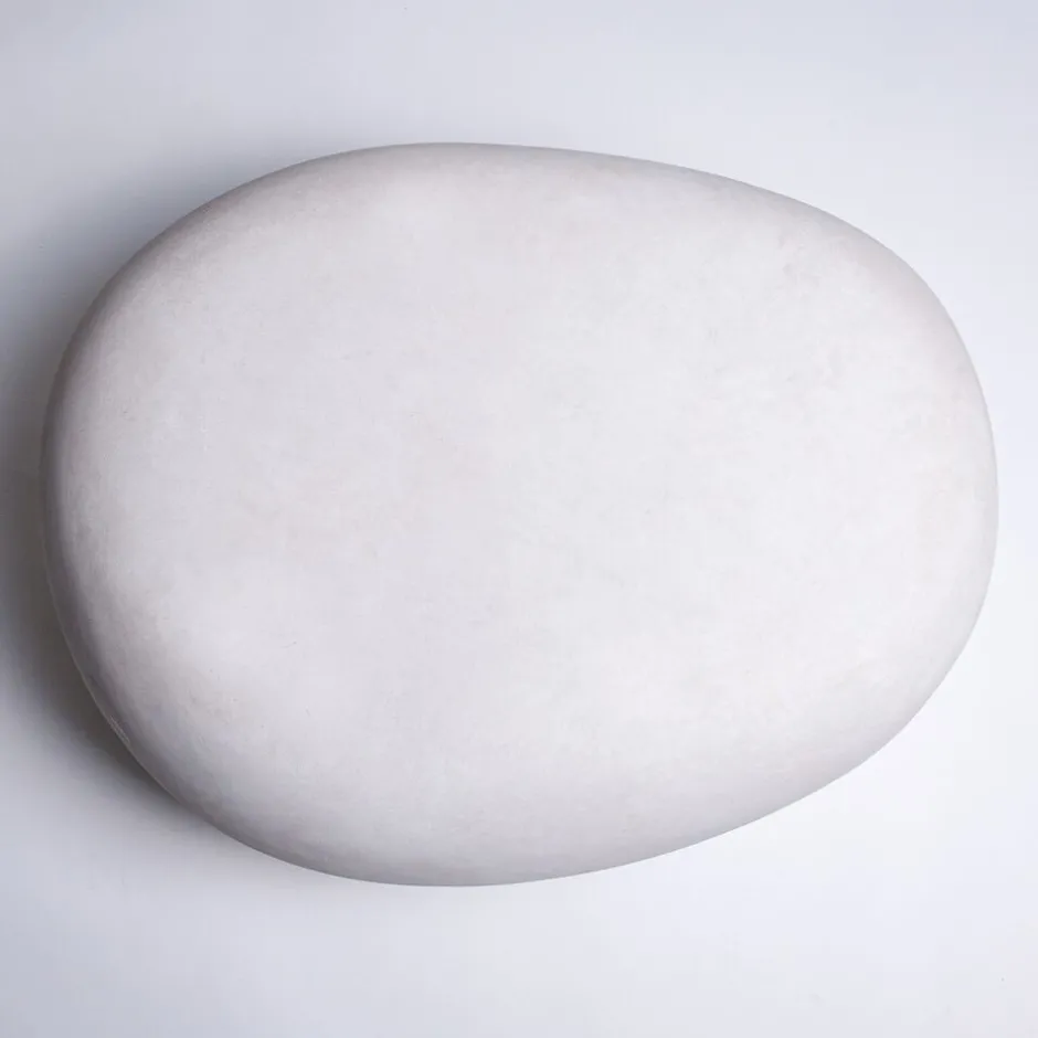 Pomax Poufs-PEBBLE - table d'appoint - fibre d'argile - L 68 x W 53 x H 28 cm - blanc