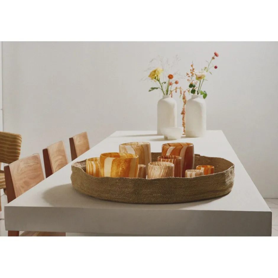 Pomax Tables-PIASTRO - tabel - enduit à la chaux - L 260 x W 85 x H 75 cm - blanc cassé