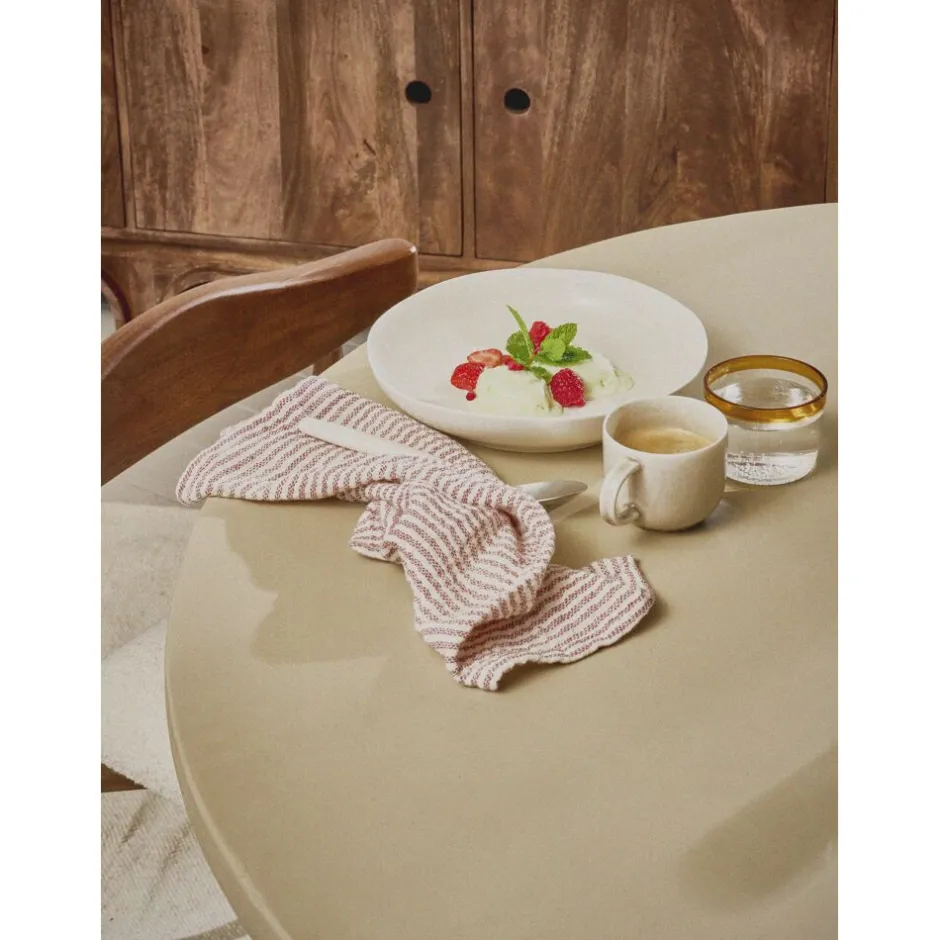 Pomax Tables-PIASTRO - table - enduit à la chaux - DIA 150 x H 76 cm - gris
