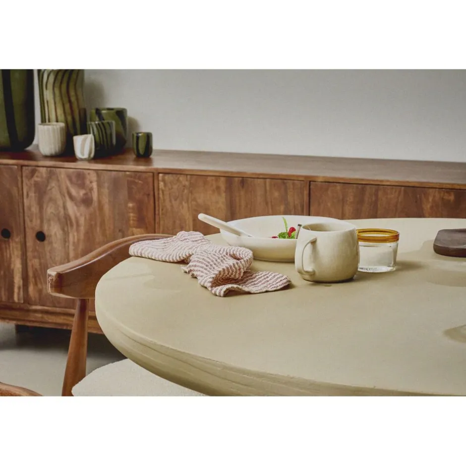 Pomax Tables-PIASTRO - table - enduit à la chaux - DIA 150 x H 76 cm - gris
