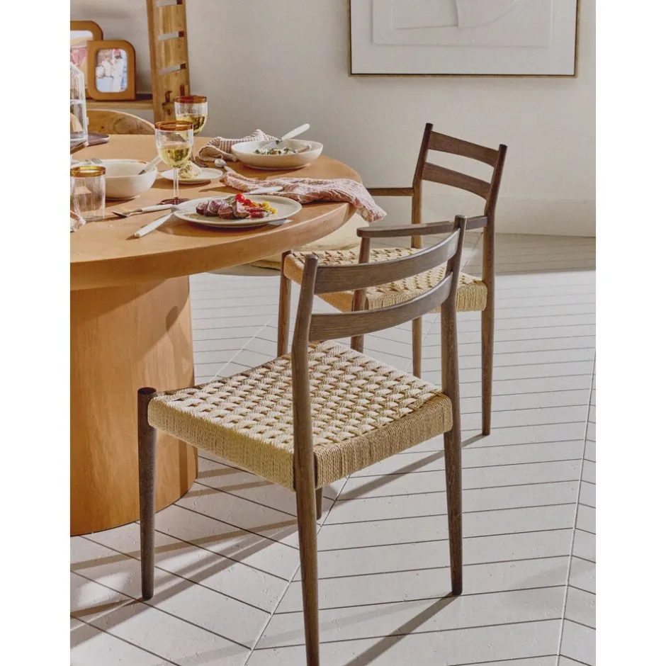 Pomax Tables-PIASTRO - table - enduit à la chaux - DIA 150 x H 76 cm - terracotta