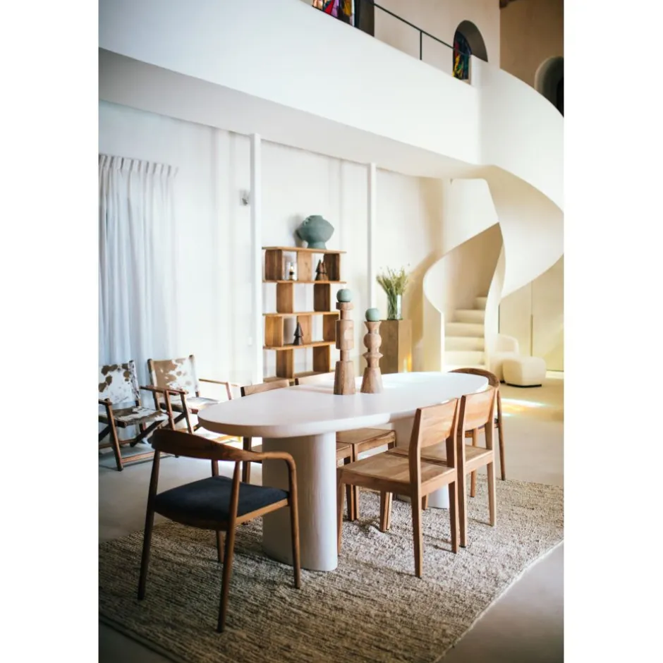 Pomax Tables-PIASTRO - table - enduit à la chaux - L 220 x W 100 x H 76 cm - blanc cassé