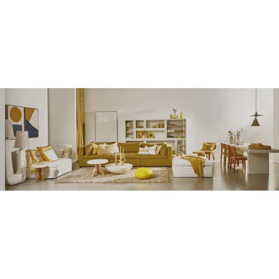 Pomax Tables-PIASTRO - table - enduit à la chaux - L 220 x W 85 x H 75 cm - blanc cassé