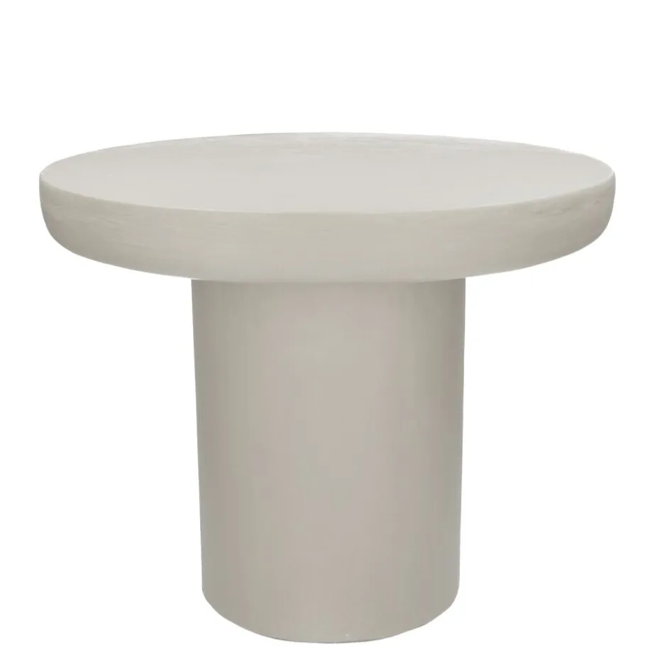Pomax Tables Basses | Tables-PIASTRO - table basse - enduit à la chaux - DIA 50 x H 40 cm - blanc cassé