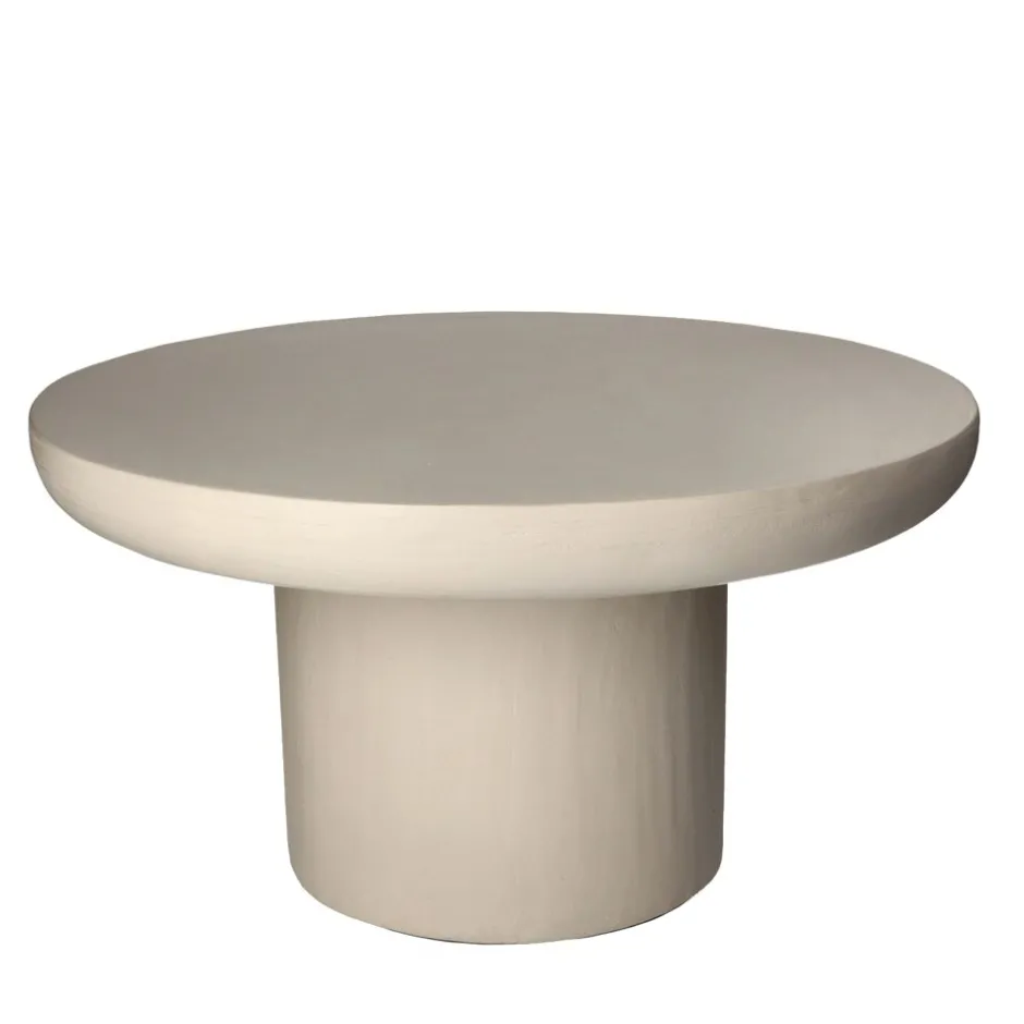 Pomax Tables Basses | Tables-PIASTRO - table basse - enduit à la chaux - DIA 60 x H 32 cm - gris/beige