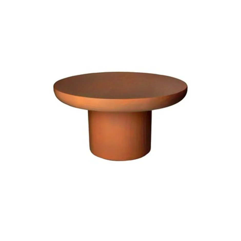 Pomax Tables Basses | Tables-PIASTRO - table basse - enduit à la chaux - DIA 60 x H 32 cm - terracotta
