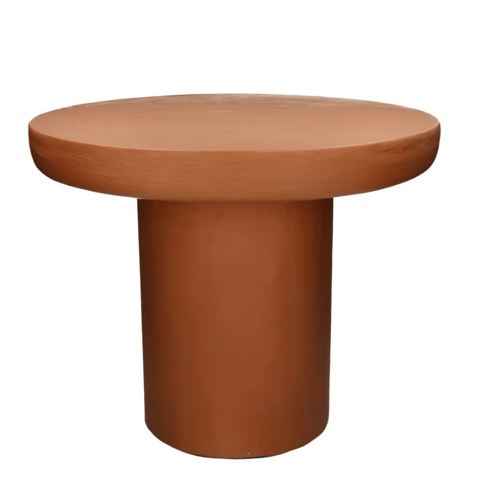 Pomax Tables Basses | Tables-PIASTRO - table basse - enduit à la chaux - DIA 50 x H 40 cm - terracotta