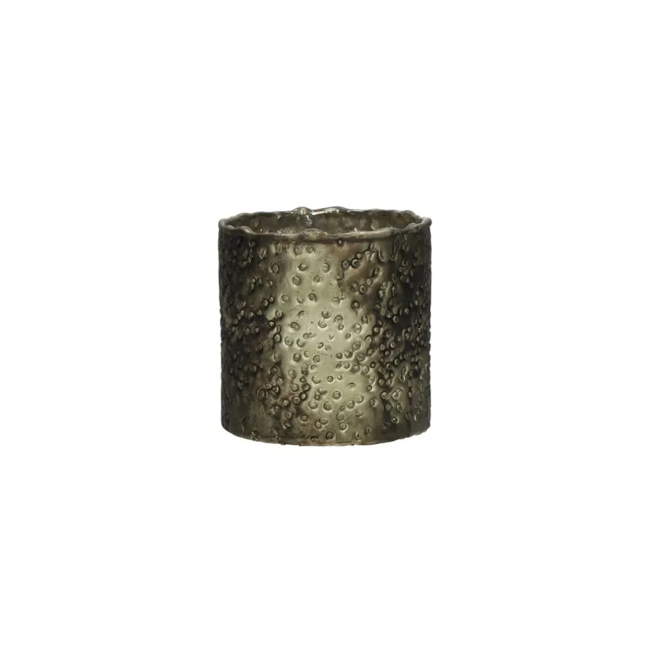 Pomax Photophores / T-lights-PIATRA - photophore - verre - DIA 10 x H 11 cm - gris foncé
