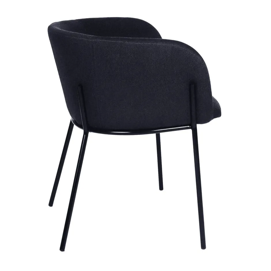 Pomax Chaises-POLKA - chaise - tissu / métal - L 52 x W 59 x H 68 cm - blue nuit