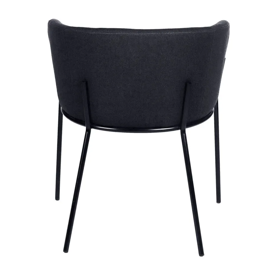 Pomax Chaises-POLKA - chaise - tissu / métal - L 52 x W 59 x H 68 cm - blue nuit