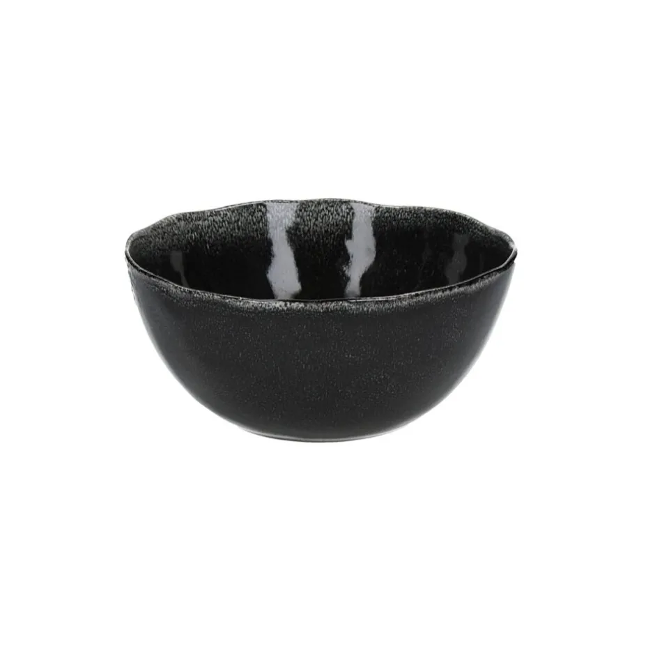 Pomax Vaisselle-PORCELINO EXPERIENCE - saladier - grès - DIA 24 x H 10 cm - noir