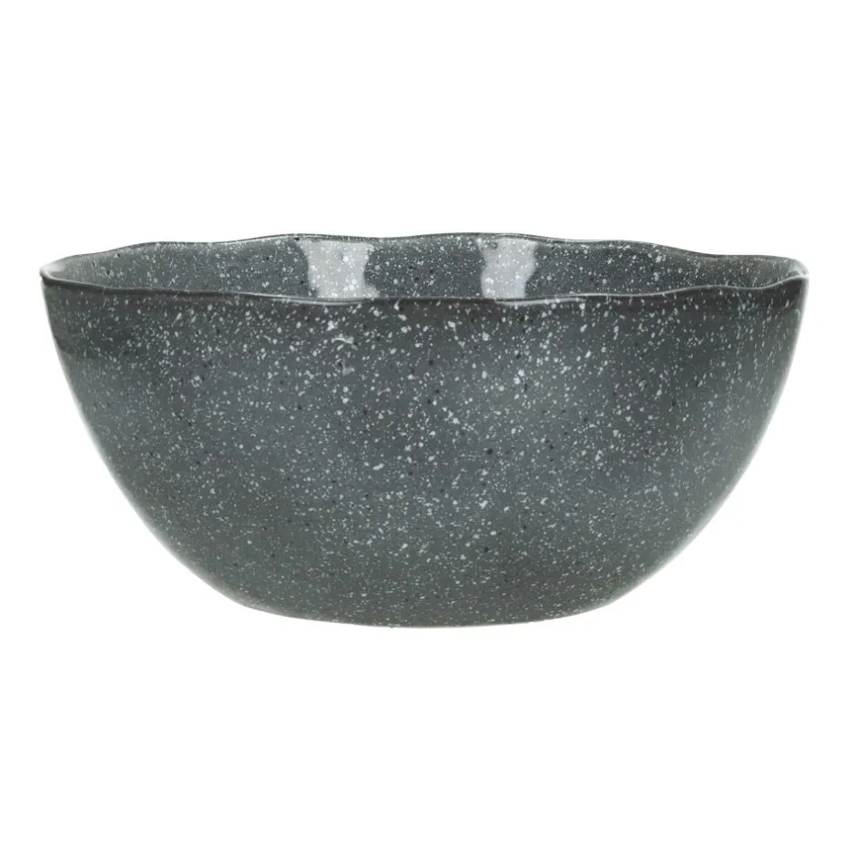 Pomax Vaisselle-PORCELINO GRAIN - saladier - grès - DIA 24,5 x H 11 cm - anthracite