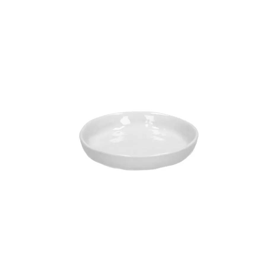 Pomax Vaisselle-PORCELINO SQUARE - assiette apéritif - porcelaine - DIA 9,5 x H 1,6 cm - blanc