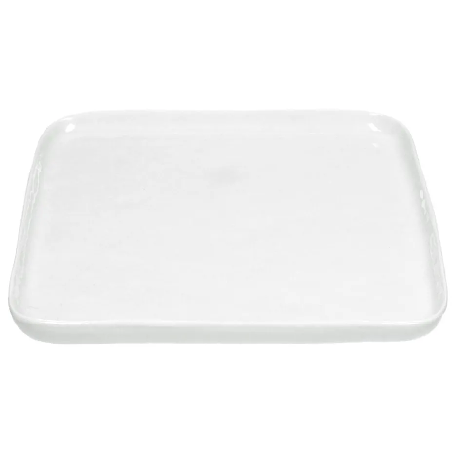 Pomax Vaisselle-PORCELINO SQUARE - assiette plate - porcelaine - L 27 x W 27 x H 1,6 cm - blanc