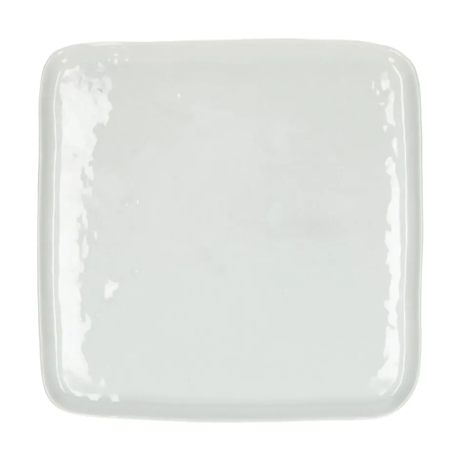 Pomax Vaisselle-PORCELINO SQUARE - assiette plate - porcelaine - L 27 x W 27 x H 1,6 cm - blanc