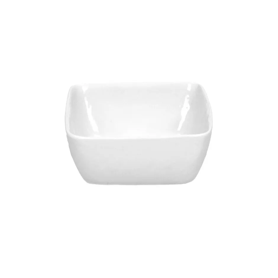 Pomax Vaisselle-PORCELINO SQUARE - bol - porcelaine - L 12 x W 12 x H 4,5 cm - blanc