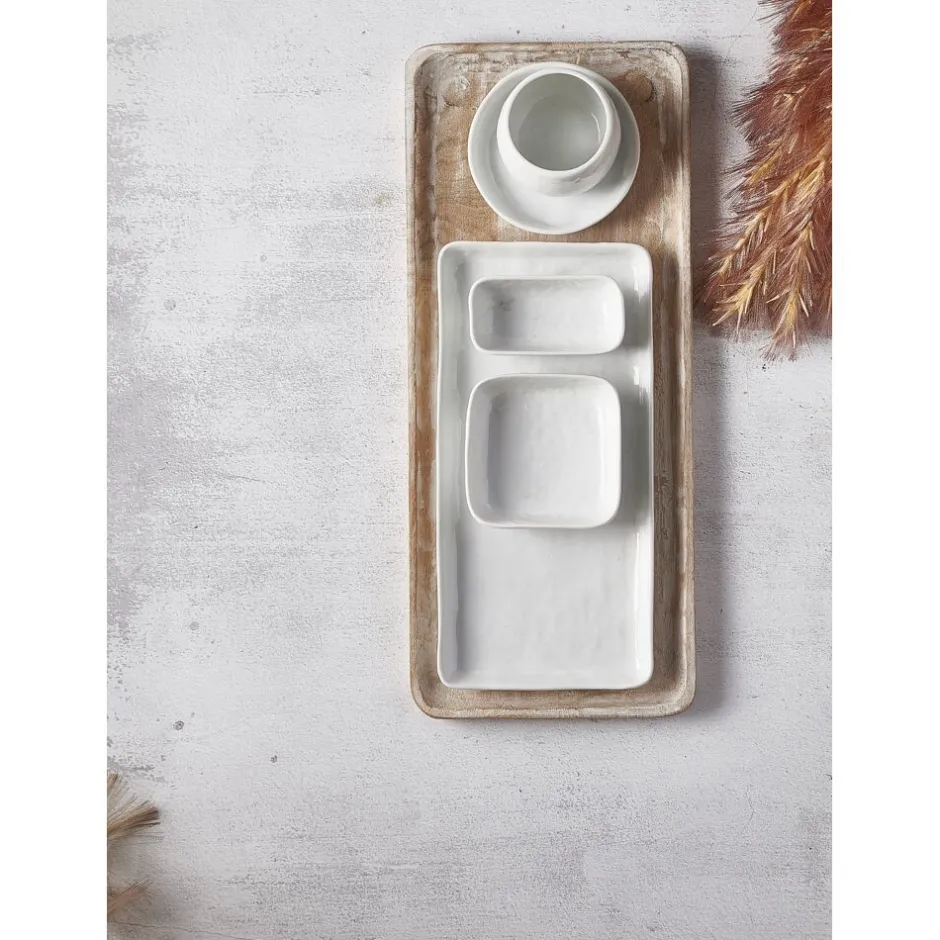 Pomax Vaisselle-PORCELINO SQUARE - bol - porcelaine - L 8,5 x W 4,5 x H 2,5 cm - blanc