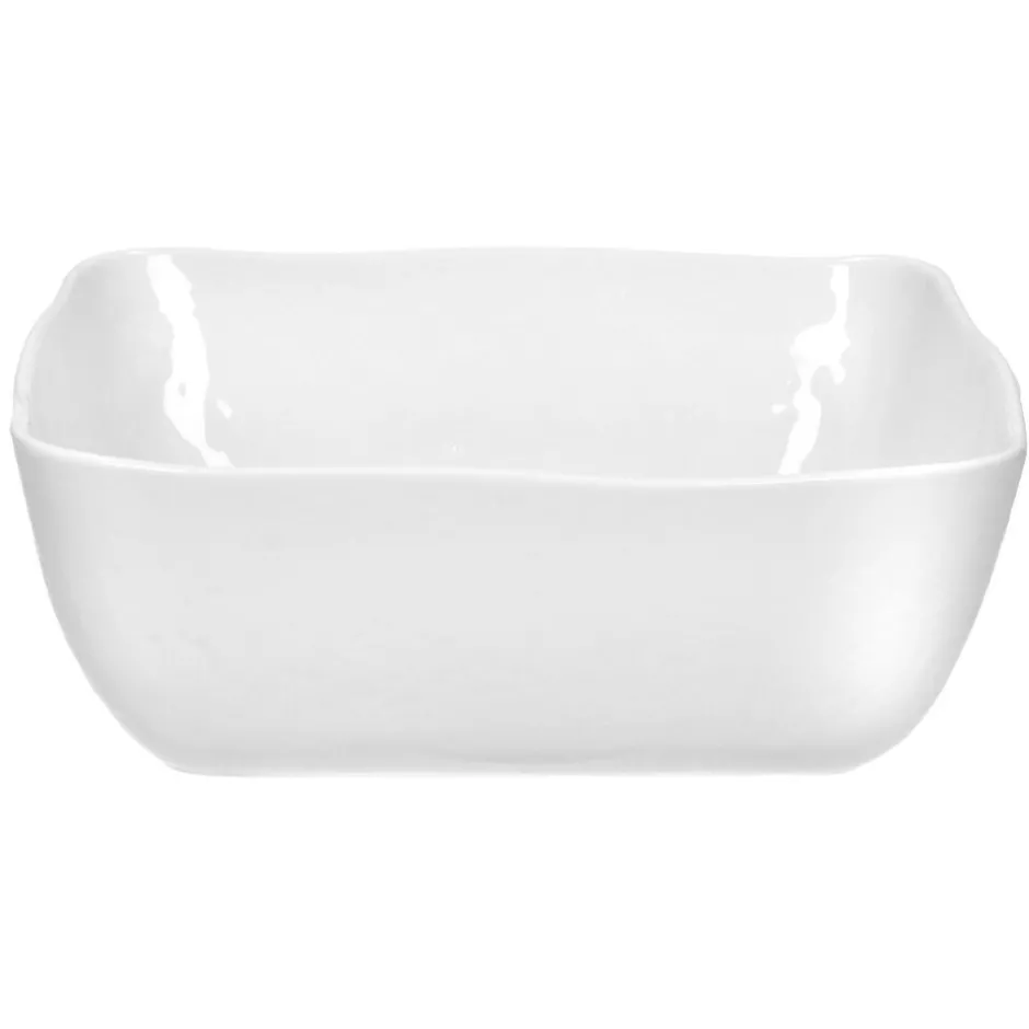 Pomax Vaisselle-PORCELINO SQUARE - saladier - porcelaine - L 23,5 x W 23,5 x H 8 cm - blanc