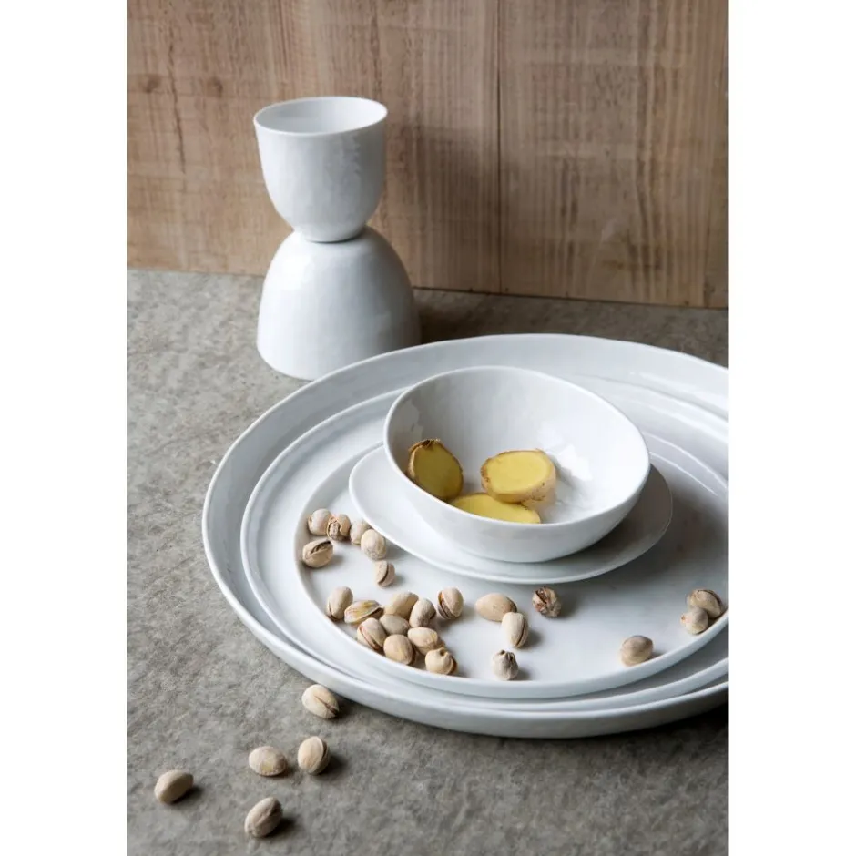 Pomax Vaisselle-PORCELINO WHITE - assiette à dessert - porcelaine - DIA 22 x H 1,3 cm