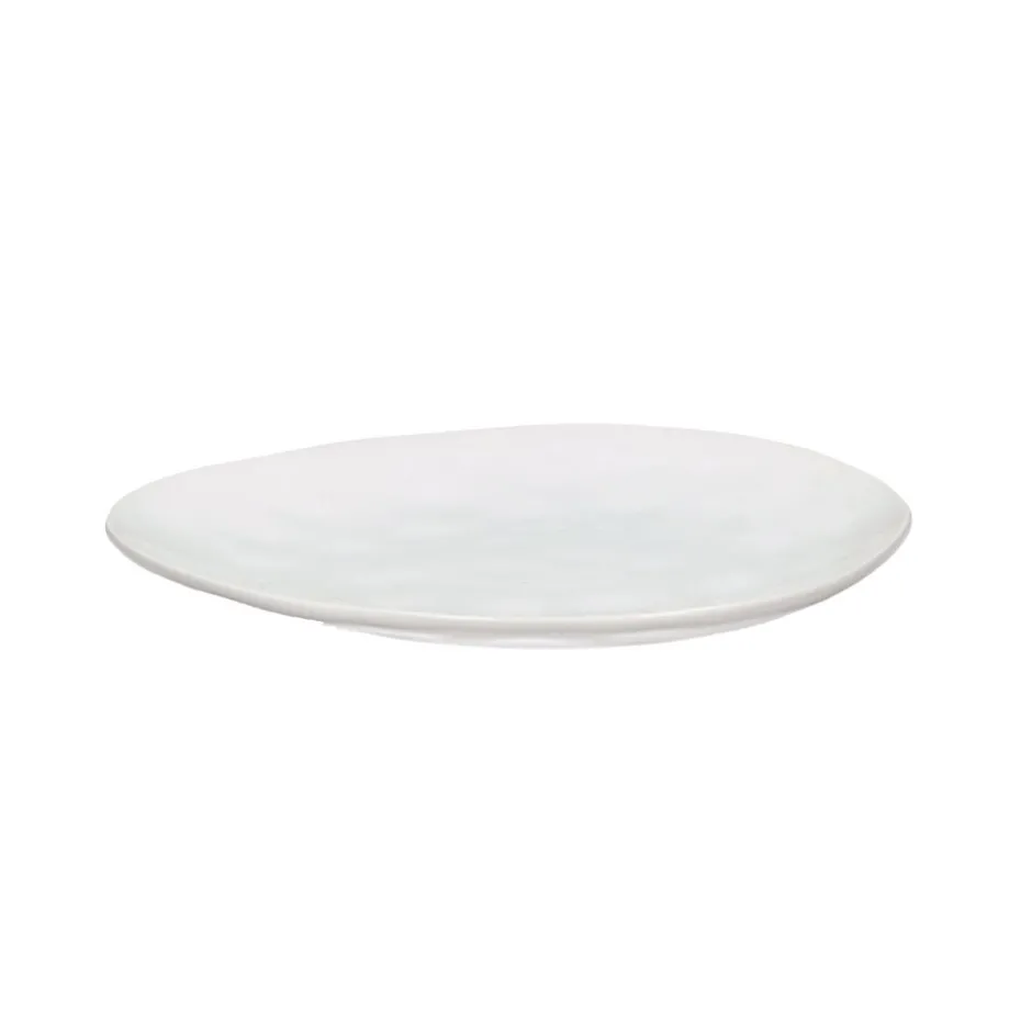 Pomax Vaisselle-PORCELINO WHITE - assiette à pain - ovale - porcelaine - L 16 x W 13 x H 1 cm - blanc