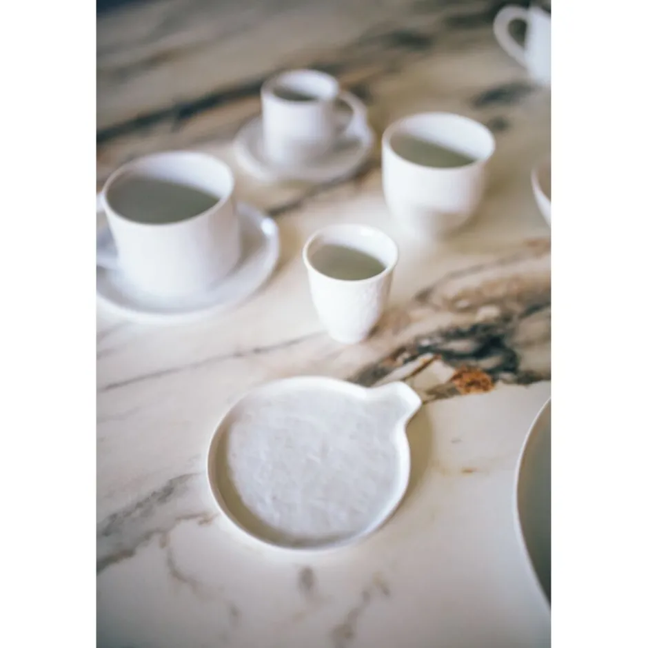 Pomax Vaisselle-PORCELINO WHITE - assiette cuillère - porcelaine - DIA 13 x H 2,2 cm - blanc