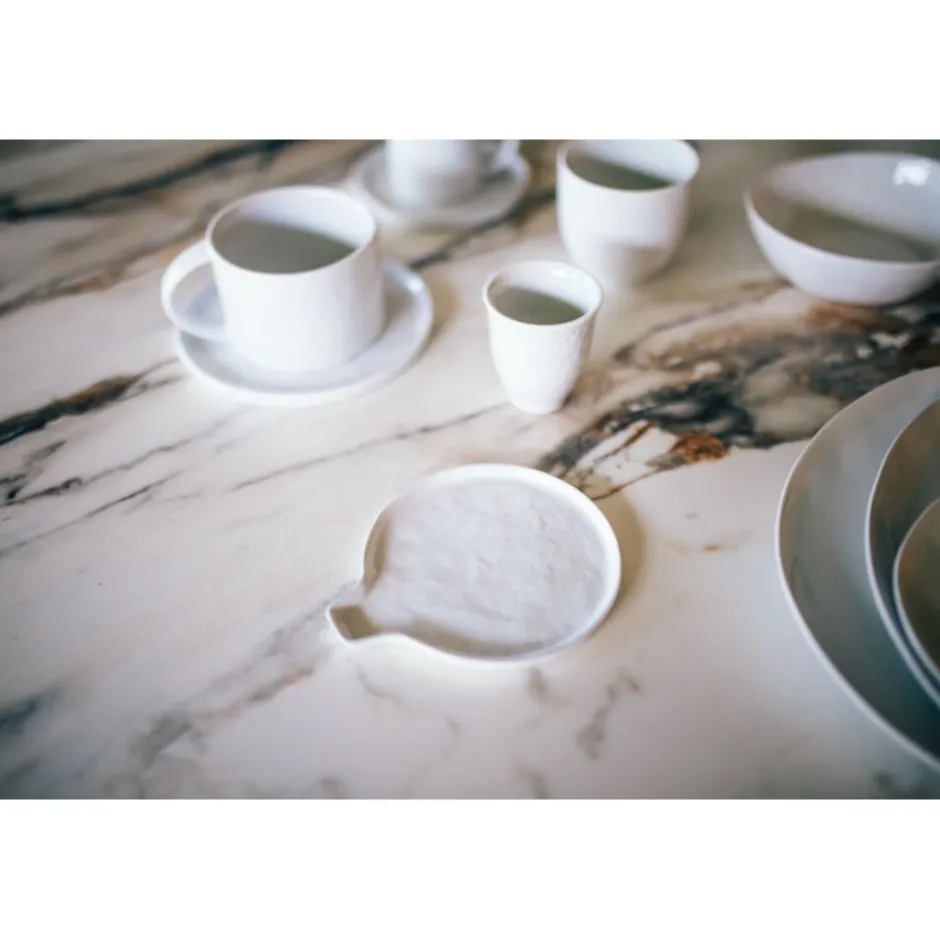 Pomax Vaisselle-PORCELINO WHITE - assiette cuillère - porcelaine - DIA 13 x H 2,2 cm - blanc