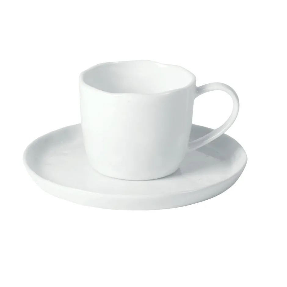 Pomax Vaisselle-PORCELINO WHITE - tasse & soucoupe - porcelaine - DIA 16 x H 9 cm